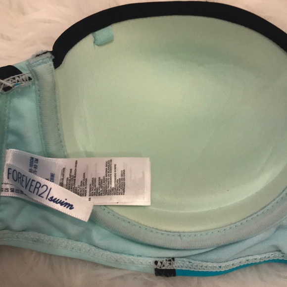 Forever 21 blue swim bandeau top size large - Picture 5 of 7